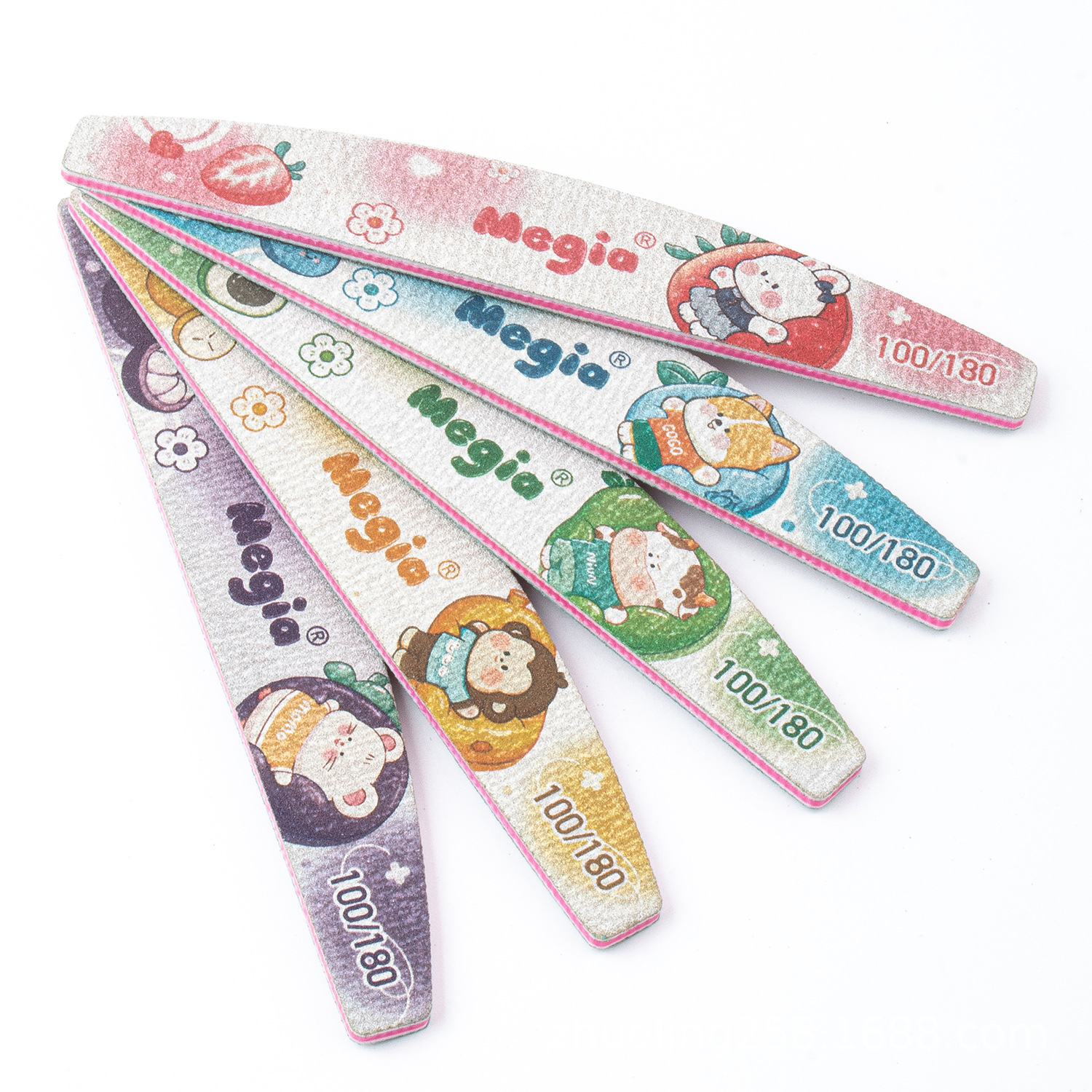 Nuevo archivo de uñas de impresión transfronteriza al por mayor 100 / 180 pulido de doble cara no se puede lavar la arena