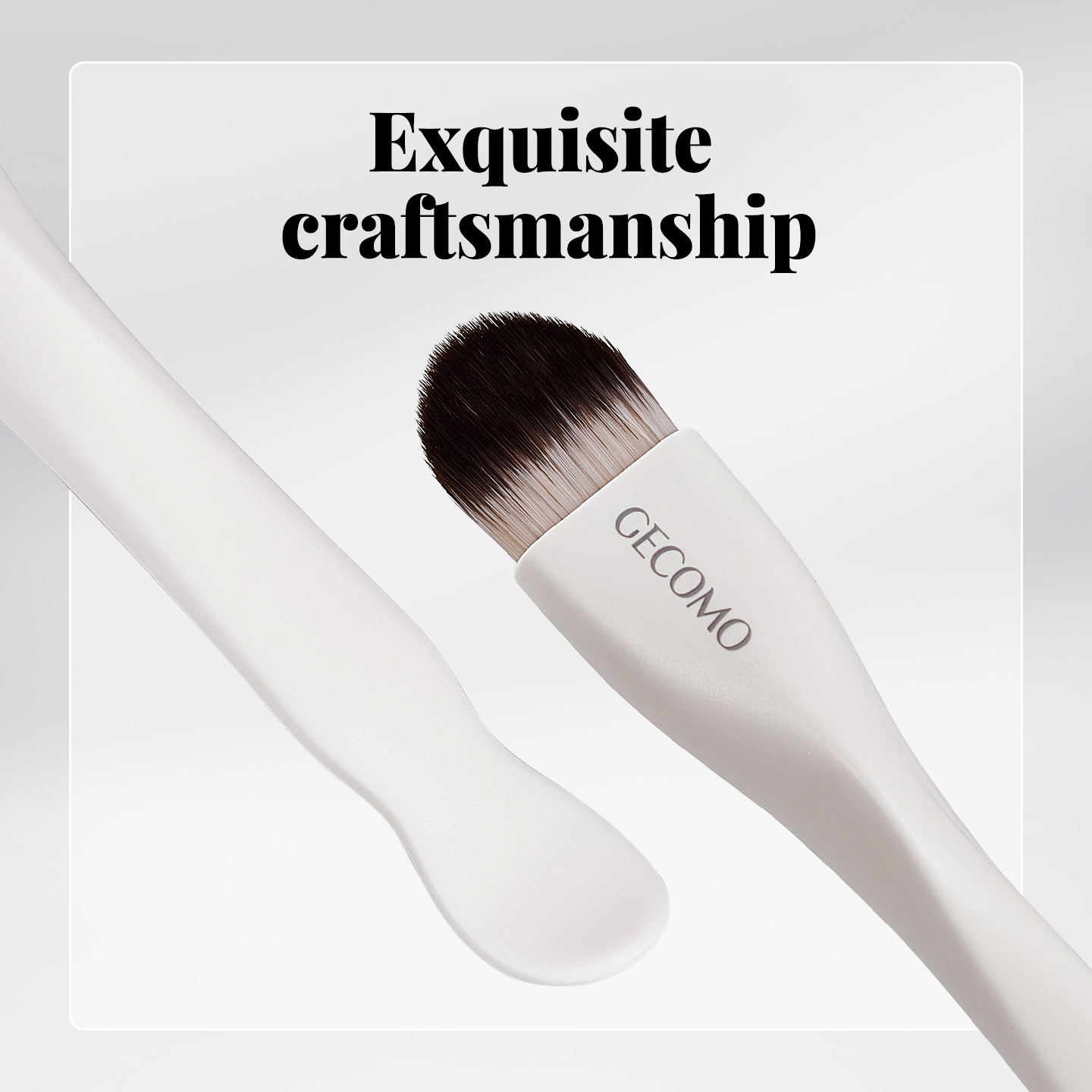 GECOMO cepillo de doble cabeza en forma de lengua de doble propósito cepillo de base de polvo no comer cepillo de pelo suave herramientas especiales de maquillaje al por mayor