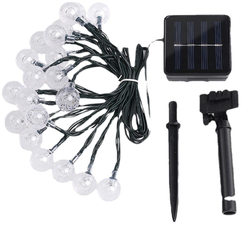 Excelente producto transfronterizo LED luz de bola de burbuja solar cadena de luces decorativas de vacaciones luces de ambiente de patio al por mayor