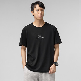 Ice Silk Short-Sleeved T-Shirt Men's Trendyy Thin Slippery Material Classy Men's Half-Sleeved Mature T-Shirt Summer Quick-Drying Top