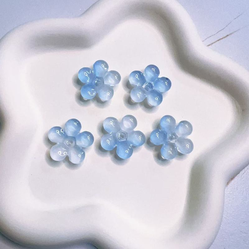 22mm混色捷克琉璃五瓣花手工diy古风发簪发钗装饰品材料|undefined