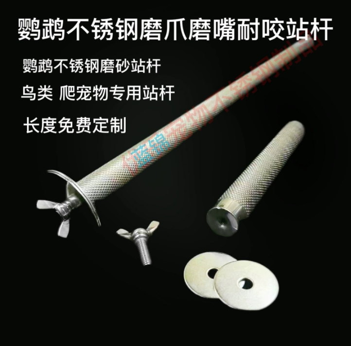 ステンレス製パラオブスタンド、オウム用つや消しパラオブスタンド、鳥かご用パラオブスタンド、爪と口の研磨用パラオブスタンド、噛みつきにくいパラオブスタンド、オウム用パラオブスタンド