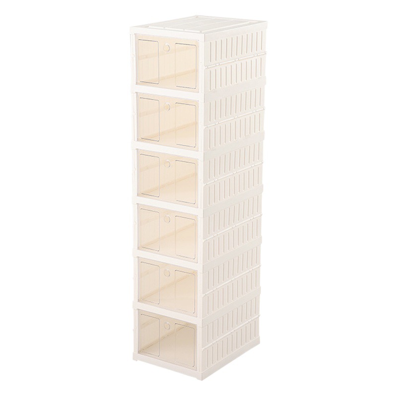 Zapatero, zapatero multicapa en la puerta del hogar, artefacto de almacenamiento de zapatos plegable y tirón, instalación gratuita, caja de zapatos transparente simple
