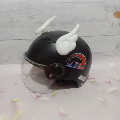 national standard 3C certification electric: Motosiklet kaskı (dəbilqə) - harley-style-matt-black-transparent-short-white-wings-adult-instrument-sticker