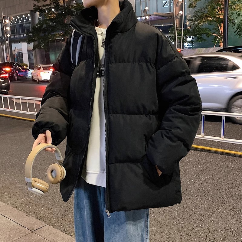 2024 겨울 뉴 홍콩 스타일 다운 재킷 남성용 따뜻한 플러스 사이즈 느슨한 빵 옷 잘 생긴 커플 두꺼운 코튼 패딩 재킷