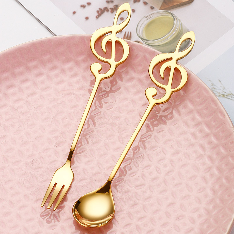 Creative Musical Gift, Treble Clef High Note Shaped Coffee Spoon, Cute And Exquisite Prize For Students_voghion.com