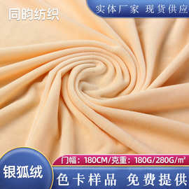 厂家现货银狐绒经编氨纶真超柔复合短绒卫衣卫裤加绒里布布料