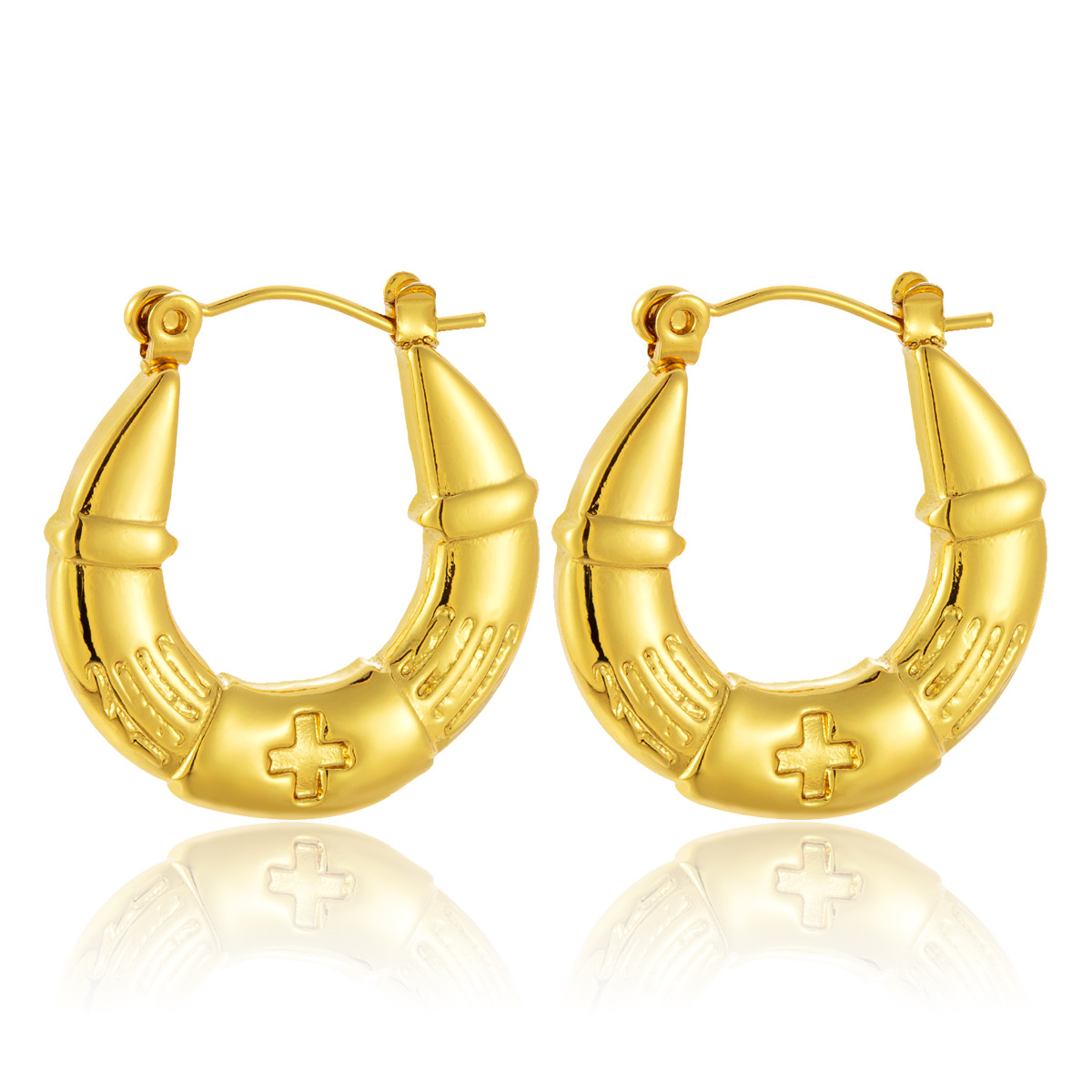 Pendientes de acero de titanio transfronterizos explosivos Pendientes retro de galvanoplastia de cercanías de moda Pendientes de oro para mujer geométrica de acero inoxidable