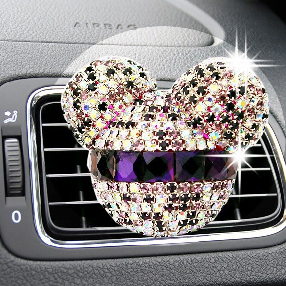 Pegatinas transfronterizas Diamante Salida de aire Mickey Clip de perfume Salida de aire de automóvil con incrustaciones de diamantes Aromaterapia Decoración de puerto de aire acondicionado de automóvil