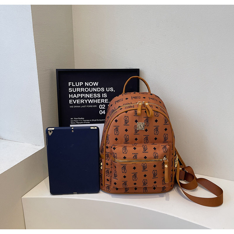 A cute little bear backpack for female college students in 2025, a new fashionable and trendy backpack with a large capacity undefined