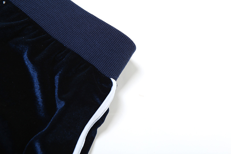 Autumn Winter Slim Embroidered Zipper Hoodie Coat High Waist Shorts Sets