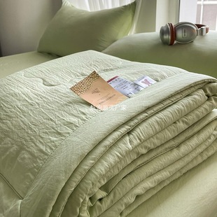 Solid Color Washed Cotton Summer Quilt Air-Conditioned Quilt Four-Piece Set Full Quilt Summer Quilt Core Kidsren's Quilt Core Three-Piece Set