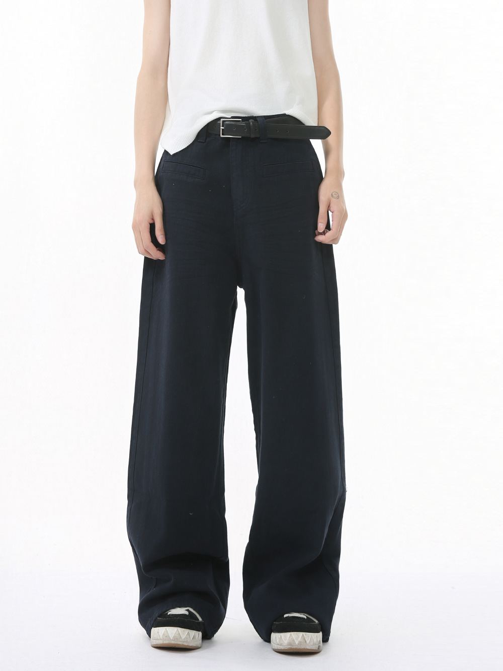 MTLCLOTHES Ropa de hombre | Cuatro estaciones, bolsillo personalizado, desgaste inverso, diseño plisado, color sólido, jeans drapeados, moda