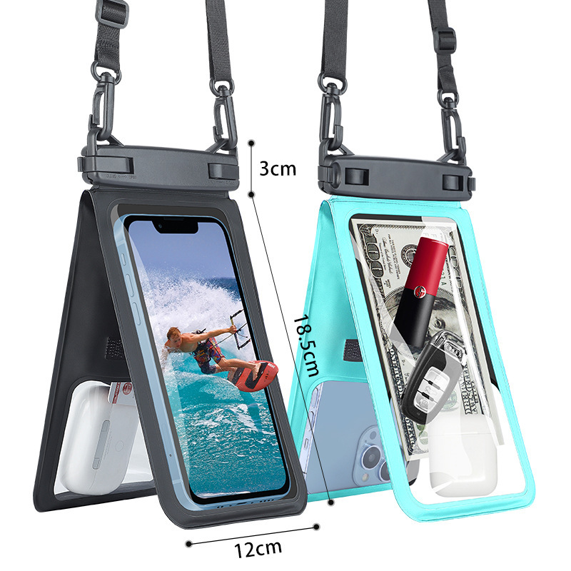 Cross-Border Popular Ipx8 Dual-Capacity Phone Waterproof Bag, Can Hold 2 Phones, Waterproof Bag for Swimming, Diving, and Rafting