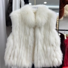 2025新款狐狸毛加密车条皮草马甲立领坎肩时尚显瘦女