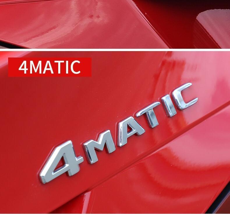 Mercedes-Benz rear car sticker, AMG tail emblem modification for CLA200/220/260, CLA45 lettering, and four-wheel drive symbol