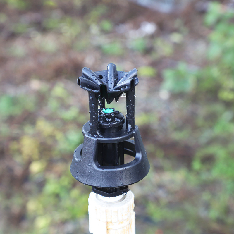 4 puntos de rociador rotativo externo sistema de riego de jardín rociador de jardín para reducir el polvo y enfriar la jardinería de césped sin impuestos
