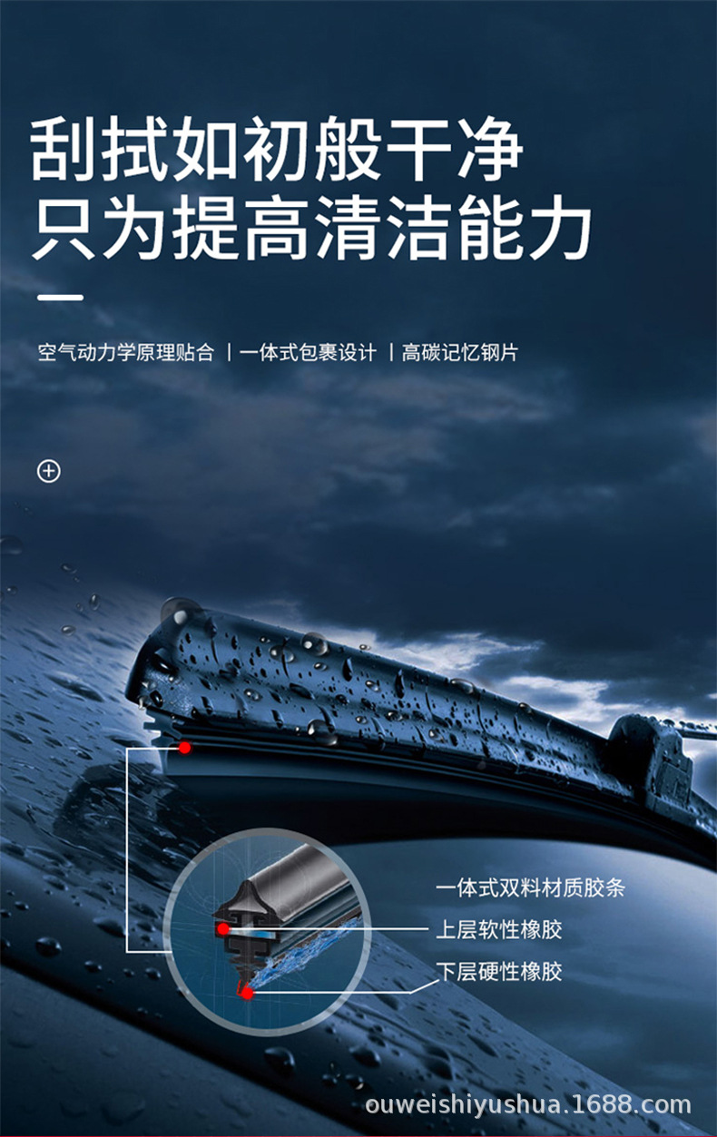Wholesale Metal Frame Wiper Blades, Universal U-Shaped Silent Wiper Blades for Trucks, Frame Wiper Arms Available for Dropshipping