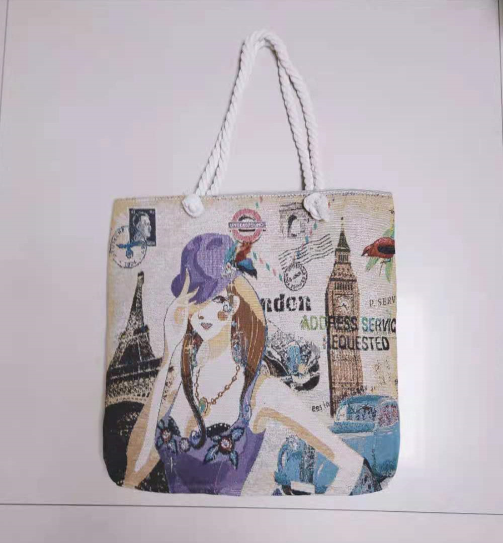 Women's Large Canvas Animal Cartoon Vacation Ethnic Style Zipper Tote Bag display picture 3
