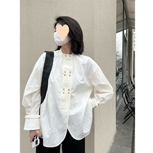 白色衬衫女春秋款设计感小众法式衬衣小个子别致漂亮小衫长袖上衣