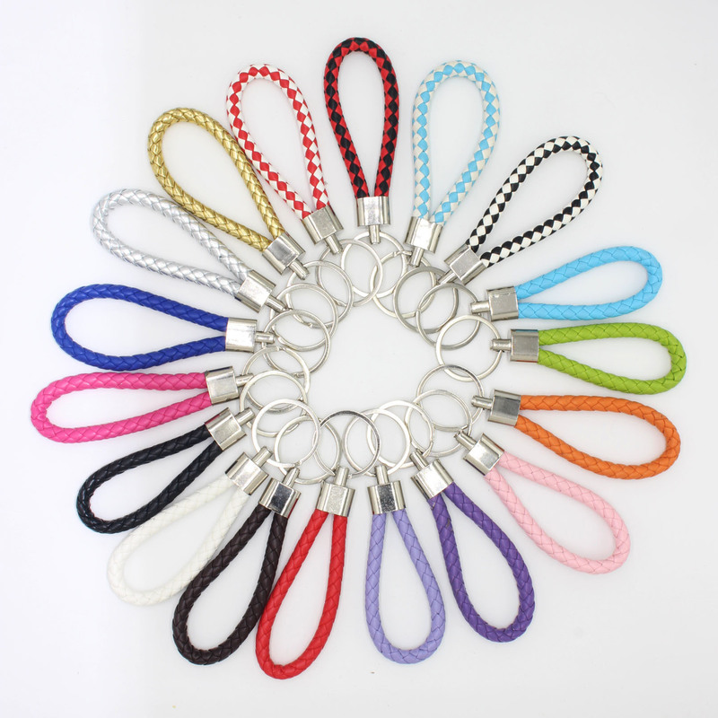 Leather Cord Keychain Car Key Accessory Pendant Handmade Woven Pu Gift Accessory Creative Trendy Business Gift