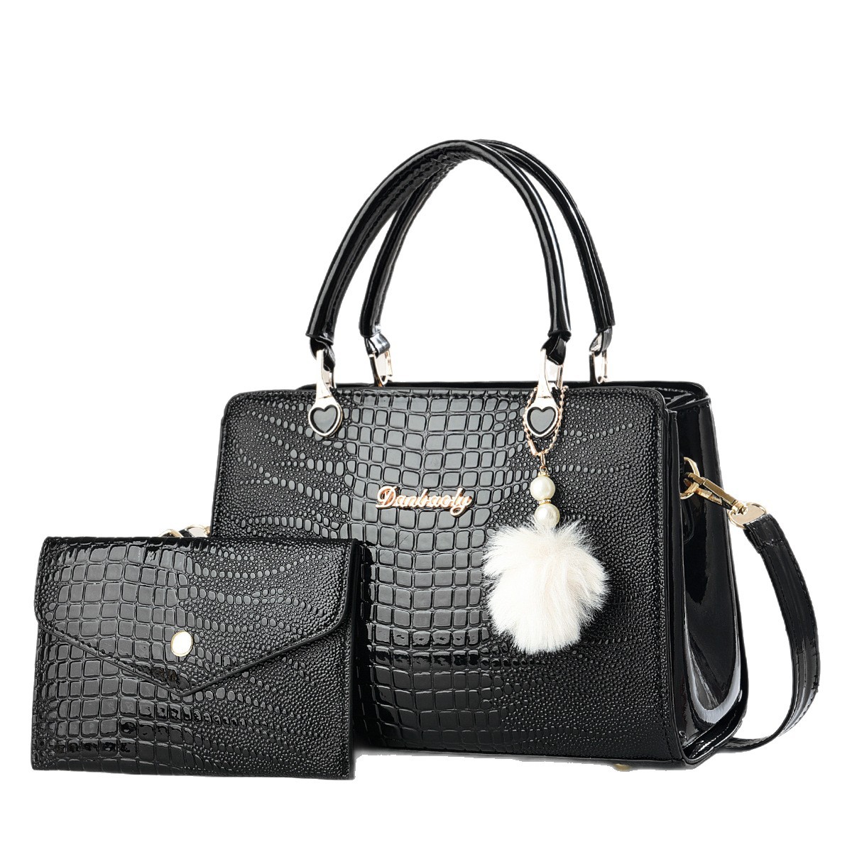 Bolsas de dos piezas para niños 2025, bolsas de mano con patrón de cocodrilo de gran capacidad, bolsas de hombro casuales, bolsas transfronterizas