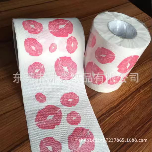 Factory Direct KISS creative advertising printing roll toilet paper KISS creative tissue