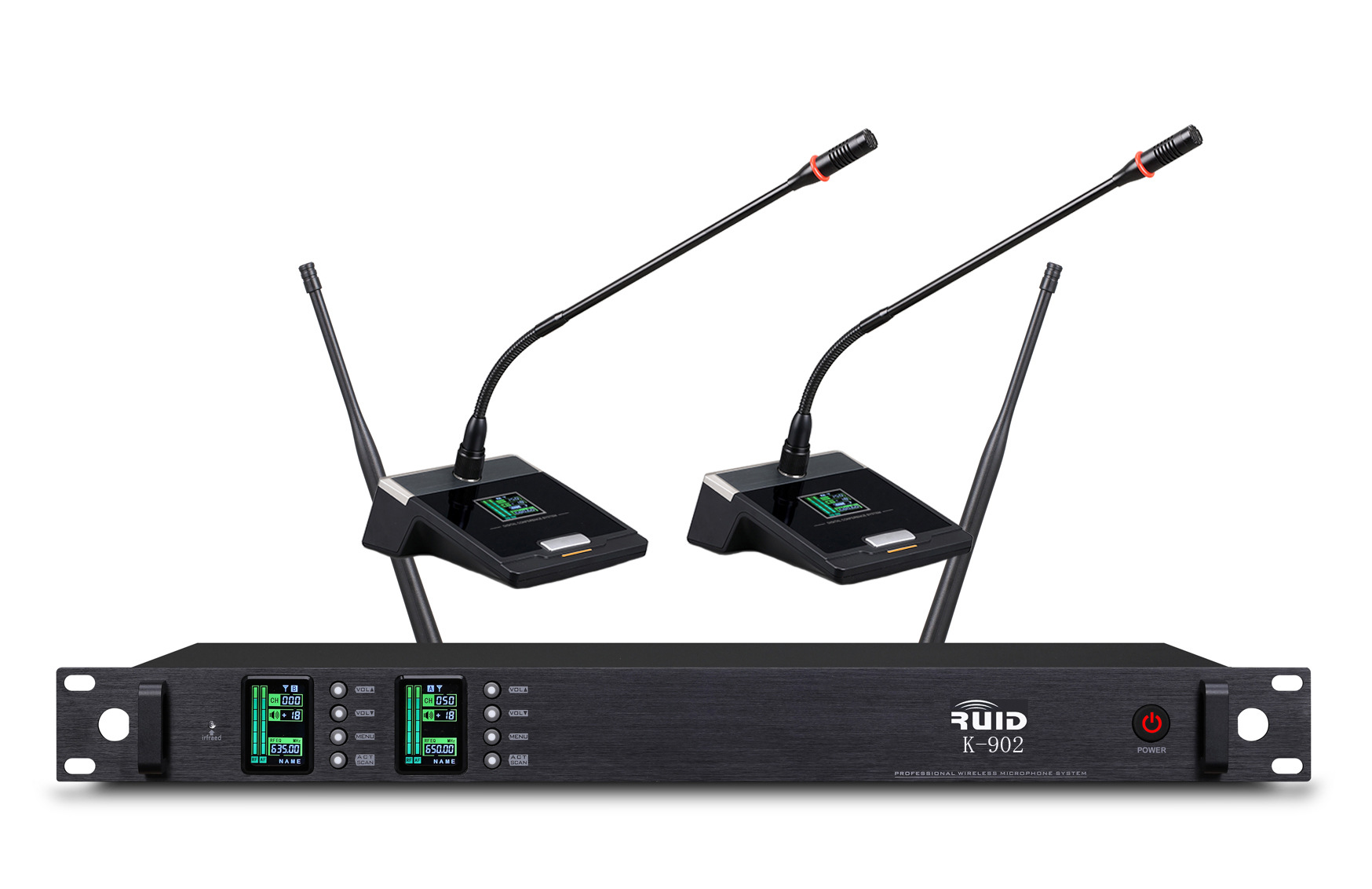 锐迪/RUID K-902专业无线会议话筒一拖二会议麦克风演出主持话筒