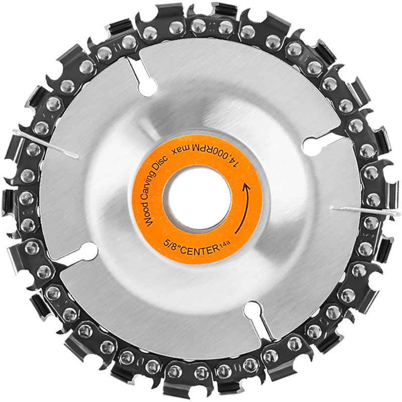 Molino de ángulo hoja de sierra de cadena de carpintería placa de cadena planadora afiladora cuchillo de talla de mesa de té 4 pulgadas cortadora ranura de molienda