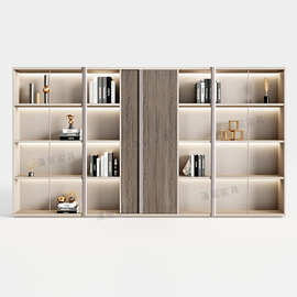 轻奢老板背景书柜资料柜书架柜子办公家具办公室书柜储物柜文件柜