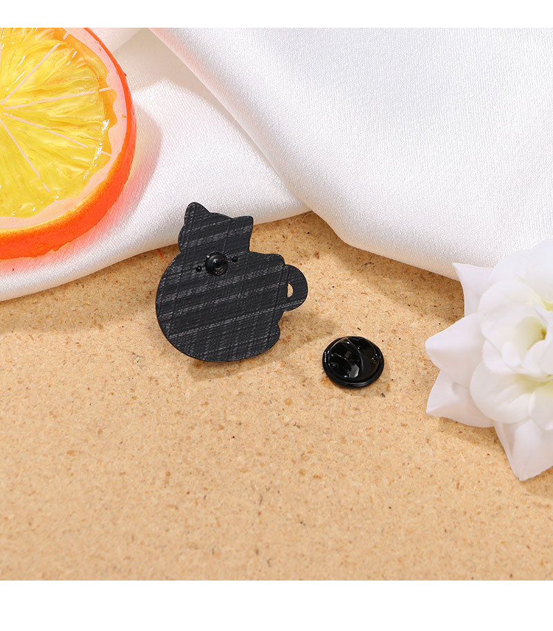 Unisex Gender Cute Modern Style Pin Coffee Cup Letter Cat Alloy Enamel Unisex Brooches