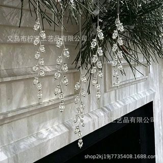 圣诞轻奢水晶串珠铃兰挂件圣诞装饰树挂饰家居橱窗婚礼派对场景