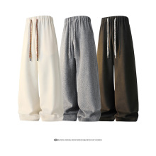 秋季男士新品垂感经典抽绳设计慵懒风长裤宽松显瘦休闲裤直筒裤