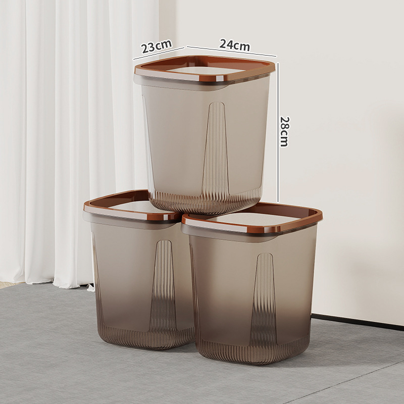 Bote de basura transparente de gran capacidad para el hogar, barril de almacenamiento de basura para el baño, sentido avanzado, canasta de basura de cocina, canasta de papel