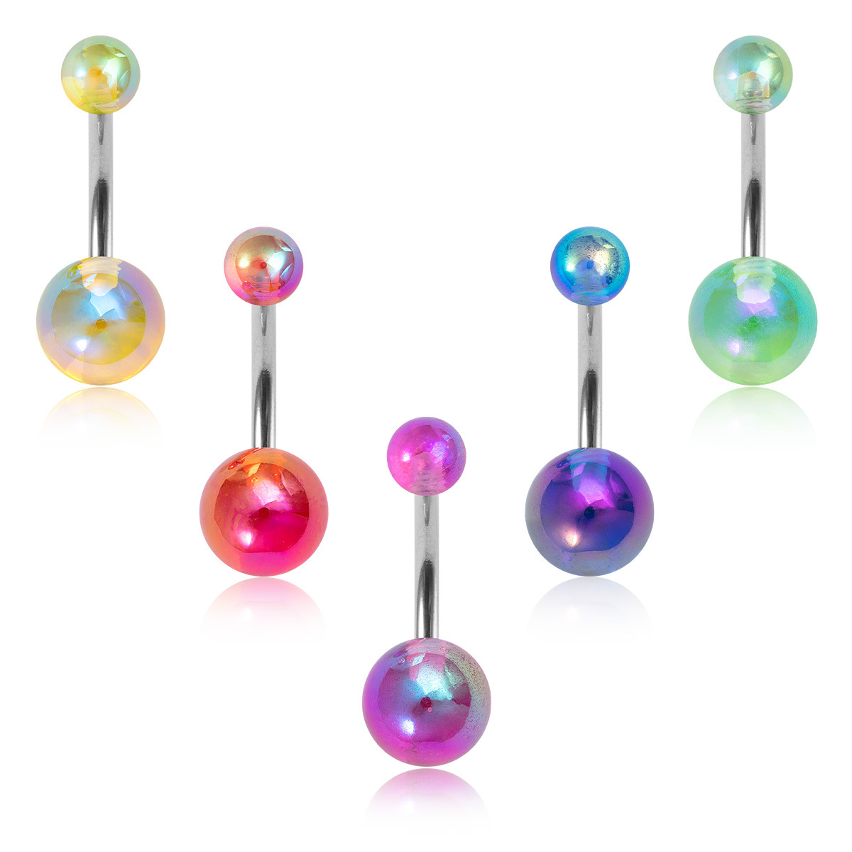 Colorful Acrylic Navel Rings Personalized Body Piercing Jewelry_voghion.com