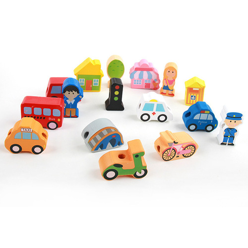 Children's educational early education toys manufacturer new wooden beaded toys wholesale diy wooden building block toys