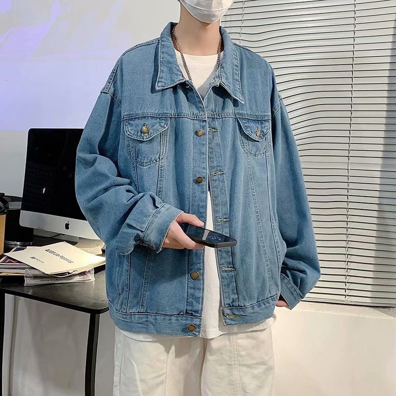 INS Internet celebridad marca de moda Abrigo de mezclilla chaqueta de pareja de primavera y otoño suelta para hombres ropa exterior para hombres