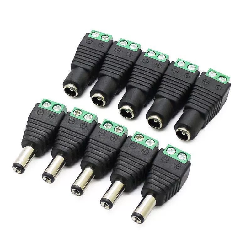 Dc головка постоянного тока вилка питания 5,5*2.1 бессварные зеленые клеммы самцы головка быстрого питания для соединения оптом