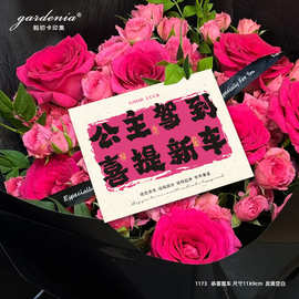 公主请提车贺卡创意喜提新车卡片提车仪式花束水果店礼盒装饰卡片