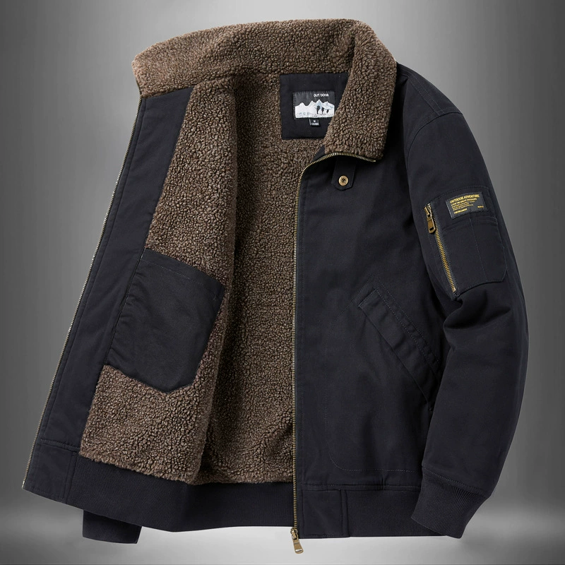 Winter velvet keep warm men's cotton down jacket, oversize