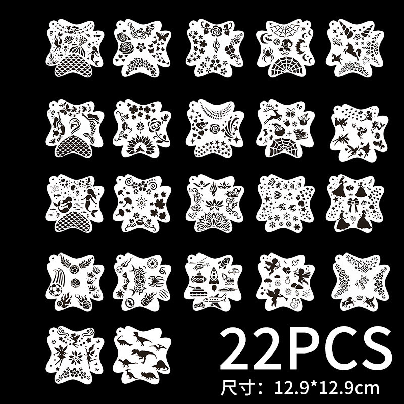 Children's stage makeup human face face painting template tattoo painting hollow template painting face spray painting template paste