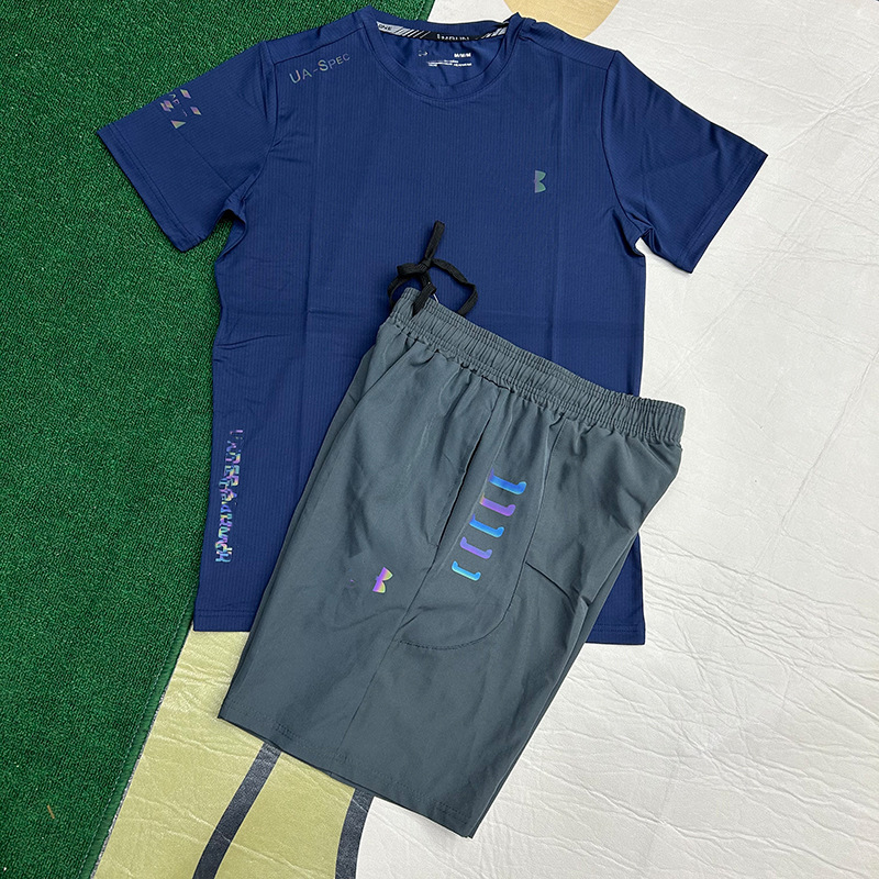 Hombres nuevos al por mayor deportes de secado rápido transpirables de manga corta camiseta de entrenamiento de hielo suelta chaqueta casual fitness