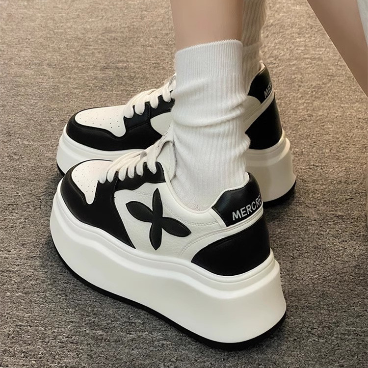 Little white for women in autumn 2024, versatile, true soft leather thick sole, height increasing, niche sports and_voghion.com