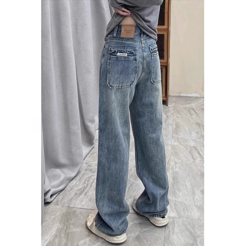 Retro High-Waisted Wide Leg Jeans For Women Loose Fit Slimming Straight Leg Plus Size Spring Autumn Stylish Clothing_voghion.com