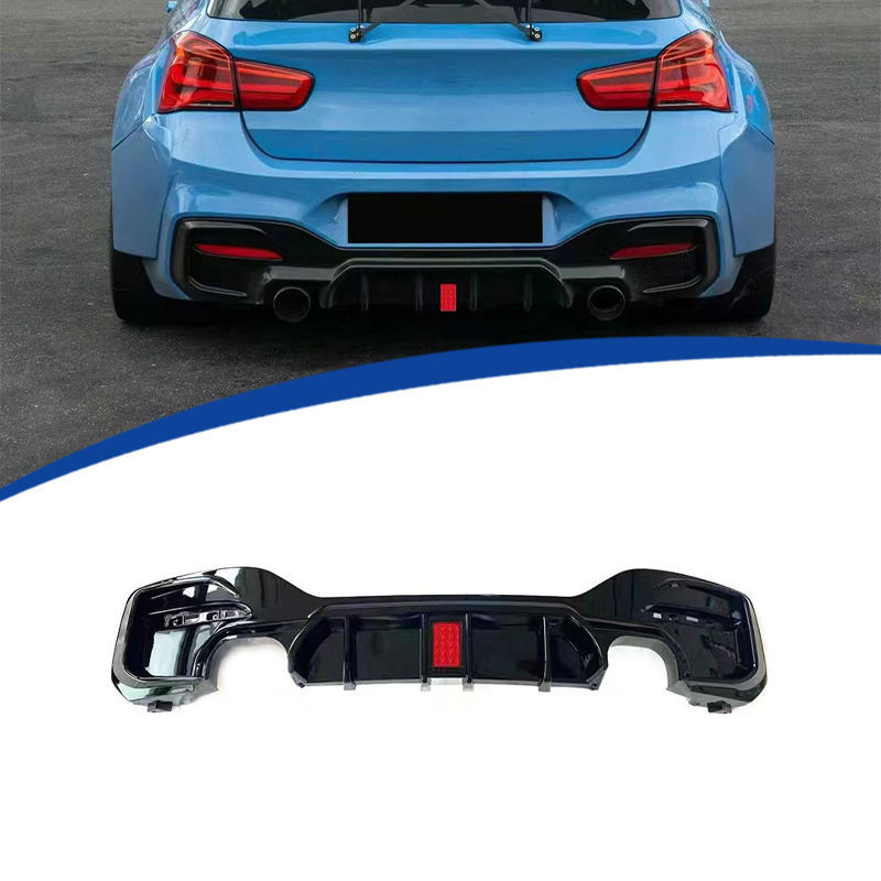 Suitable for BMW 1 Series F20 rear lip with lights, square light car modification rear spoiler tail lip parts for 15-19 models