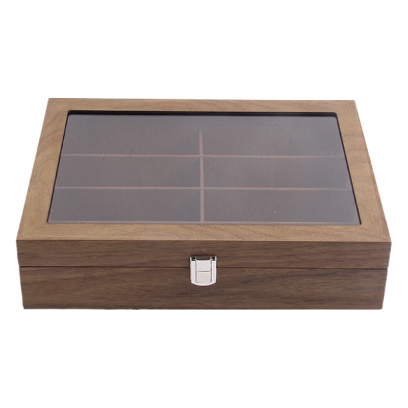 現物天然レトロ木製眼鏡ケース眼鏡収納ケース太陽胡桃木眼鏡包装ケース卸売り