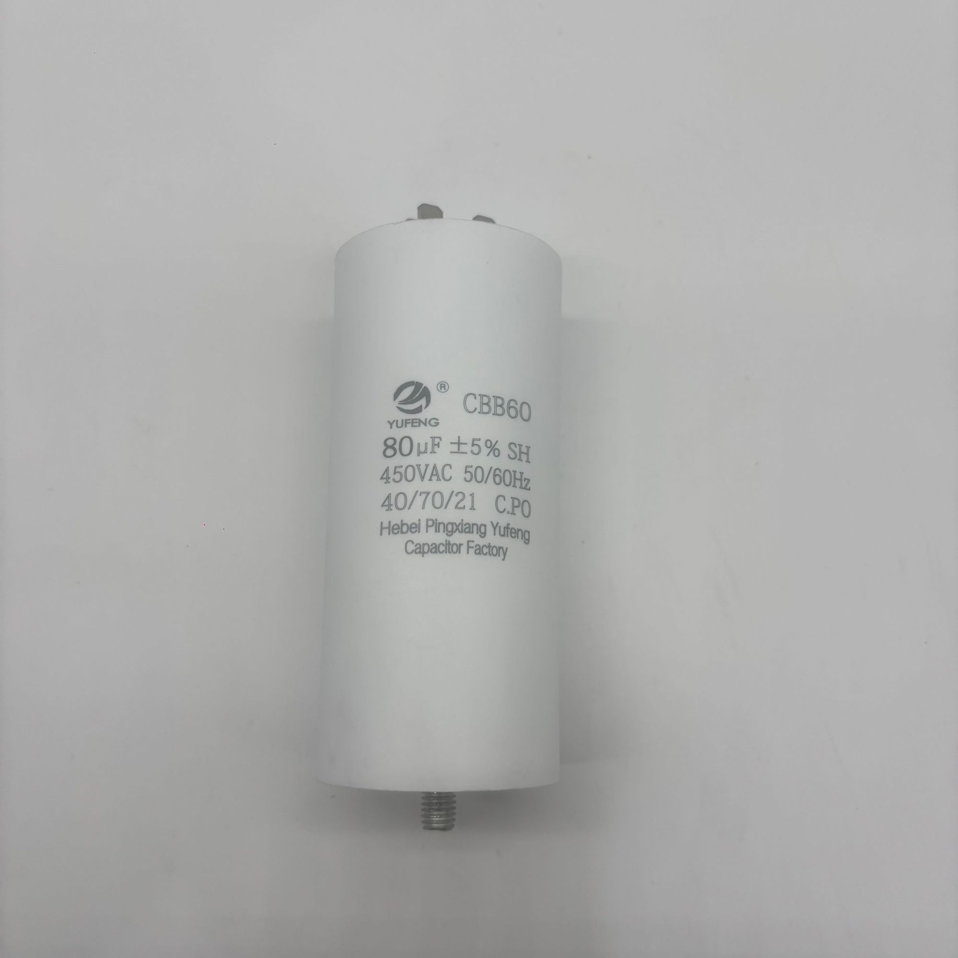 Condensador especial para bomba de agua con motor de tornillo en la parte inferior de la carcasa plástica de película metálica con condensador de doble inserción