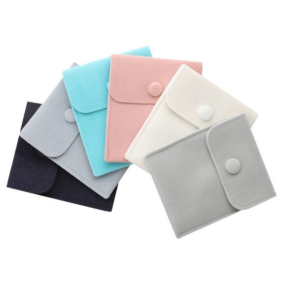 Anti-oxidation Snaps Flannel Bag Thickened Flannel Jewelry Bag Ring Necklace Jewelry Storage Bag Jewelry Bag
