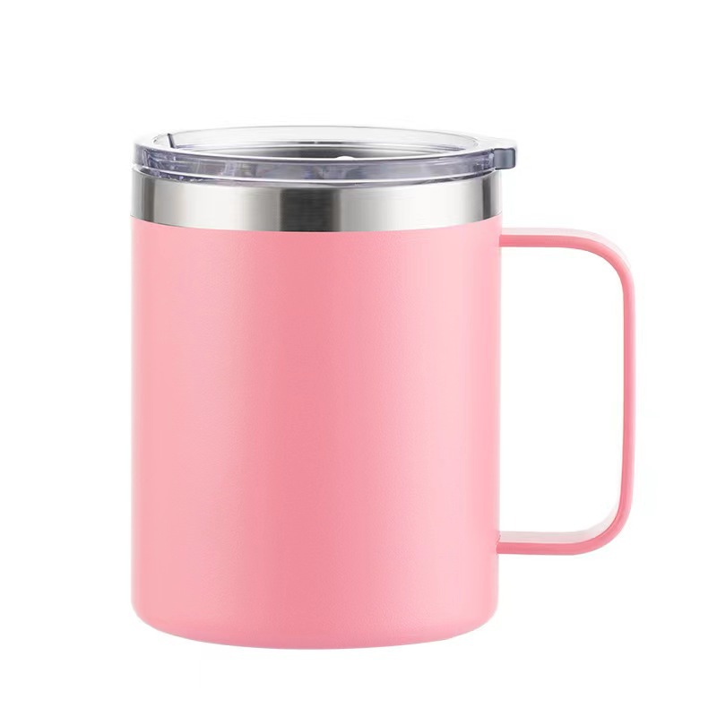 12oz con mango de taza de acero inoxidable 304 taza de oficina de aislamiento térmico taza de cerveza de café de hielo botella térmica