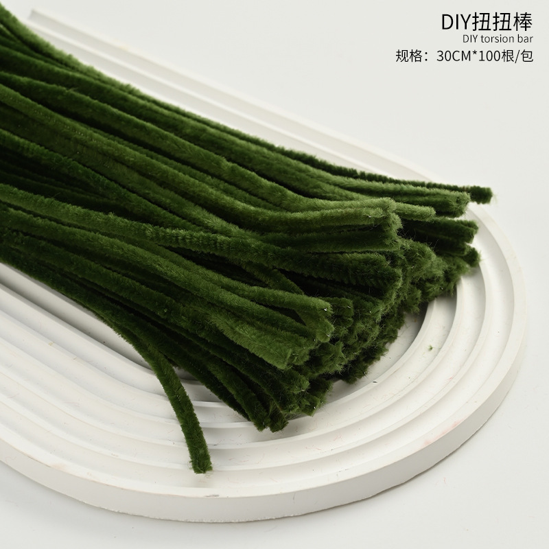 Mayorista 8mm ultra-denso de lana hecha a mano para niños diy puzzle juguete material de ramo paquete de color macarón barra de torsión